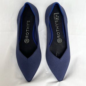 Rothy's The Point Ballet Flats Navy Blue W 8